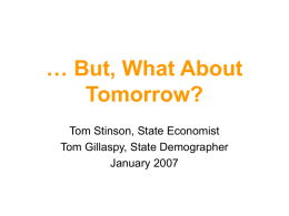 But, What About Tomorrow? - 85th Minnesota Legislature