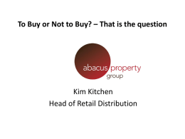 To Buy or Not to Buy? – That is the question