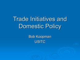 Robert Koopman, U.S. International Trade