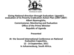 Uganda - NATIONAL EVALUATION CAPACITIES