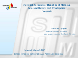 I. Current Status of National Accounts Development