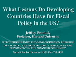 What Lessons Do Developing Countries Have for
