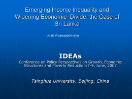 Emerging Income Inequality and Widening Economic Divide