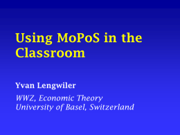 Using MoPoS in the Classroom