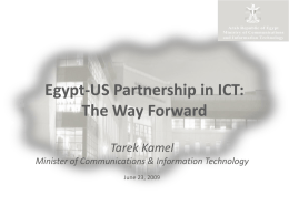 Egypt-US Partnership in ICT - Ministry of Communications and