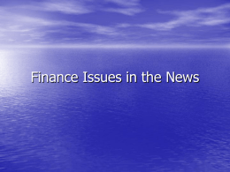 Finances in the News