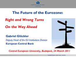 The future of the Eurozone: Right and Wrong Turns on the Way Ahead"