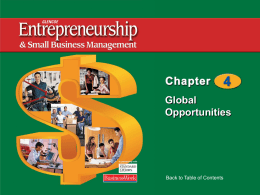 Ch 4 - Global Opportunities