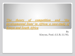 The theory of competition and