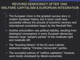 The Revival of Democracy in Western Europe and Origins of the