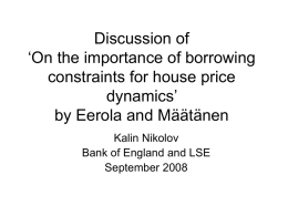 Discussion of `On the importance of borrowing constraints for house