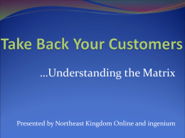 Take Back Your Customers - Lyndon Area Chamber of Commerce