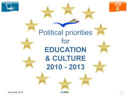 Political priorities for EDUCATION & CULTURE 2010