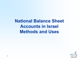 National Balance Sheet Accounts in Israel Methods and Uses