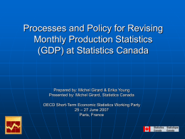 OECD Short –Term Economic Statistics Working Party Revision and