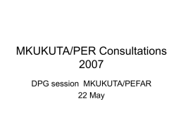 MKUKUTA/PER Consultations 2007