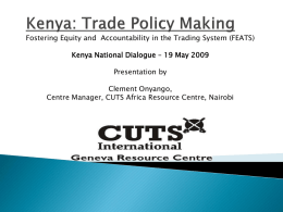 Malawi: Trade Policy Making