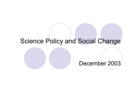 Science Policy and Social Change