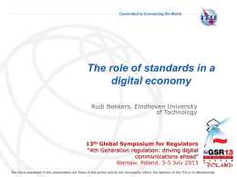 Role of Standards in a Digital Economy
