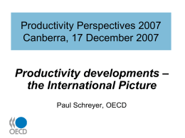 Productivity developments – the International Picture