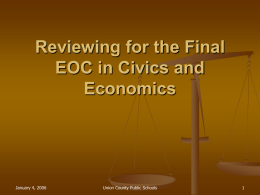 Reviewing for the Final EOC in Civics and Economics