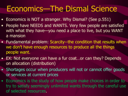 Economics—The Dismal Science
