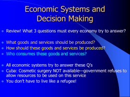 Comparative Economic Systems and Decision Making