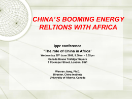 china`s booming energy reltions with africa