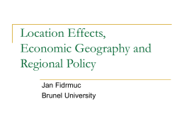 Economic geography and regional policy
