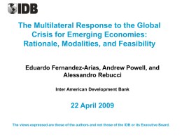 The Multilateral Response to the Global Crisis for Emerging
