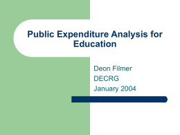Public Expenditure and Education Outcomes -- Deon
