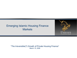Housing Finance and Bond Markets