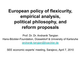 European policy of flexicurity, empirical analysis, political philosophy