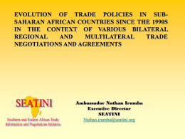 Evolution Of Trade Policies In Sub