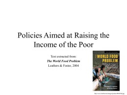 Policies Aimed at Raising the Income of the Poor