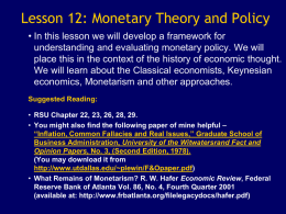 Lesson 12: Monetary Theory and Policy