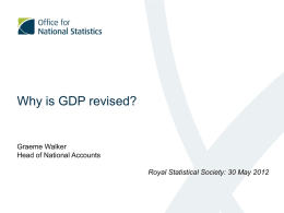 Why is GDP revised` presented by Graeme Walker at the Royal