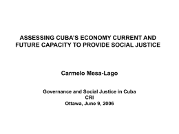 assessing cuba`s economy current and future capacity to