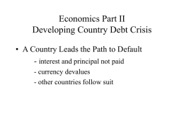 Economics Part II Developing Country Debt Crisis