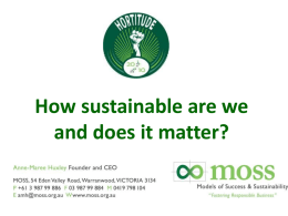 How sustainable are we and does it matter?