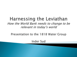 Harnessing the Leviathan: How the World Bank needs to change to