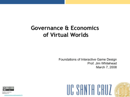 Governance of Virtual Worlds