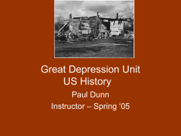 Great Depression Unit - Springfield Public Schools