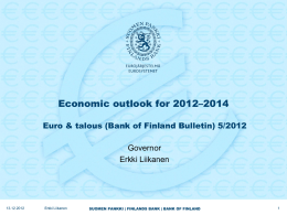 Economic outlook for 2012–2014