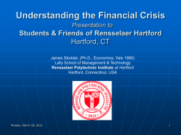 Economic Outlook 2013 - Rensselaer Hartford Campus