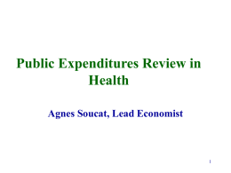 Public Expenditure Reviews and the Health Sector