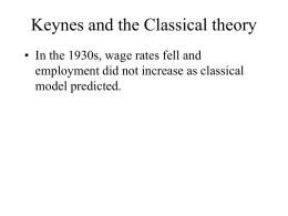 Keynes and the Classical theory