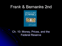 Money, Prices, and the Federal Reserve