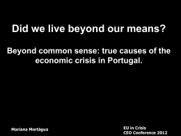 Did we live beyond our means? - Corporate Europe Observatory