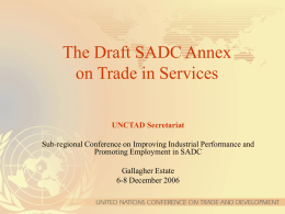 The Draft SADC Annex on Trade in Services